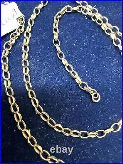 9ct Gold Diamond Cut Belcher Chain Solid Length 18 3mm Wide 4.8gms