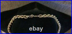 9ct Gold Diamond Cut Rope Chain 25'' Inches Width 5mm Thick (Hallmark)