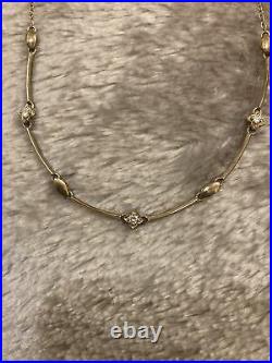 9ct Gold Diamond Flower Necklet Necklace