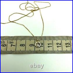 9ct Gold Diamond Necklace 9k Yellow Gold Hallmarked 1980 18 Inch Chain