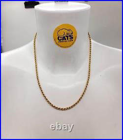 9ct Gold Elizabeth Duke Rope Chain Necklace 4.9g Not Scrap