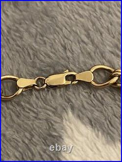 9ct Gold Fancy Link Necklace 11.4 Grams Hollow Links 44cm Freepost Uk