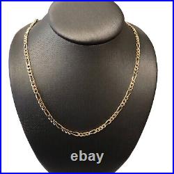 9ct Gold Figaro Chain 16 Inch Long Solid Links 6.7 Grams Hallmarked