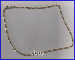 9ct Gold Figaro Chain 16 Inch Long Solid Links 6.7 Grams Hallmarked