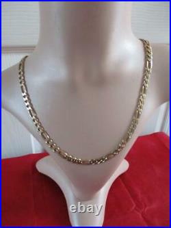 9ct Gold Figaro Chain Length 20 7mm Wide Weight 30.13 gram Not Scrap
