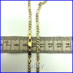 9ct Gold Figaro Chain Necklace 9ct Yellow Gold Hallmarked 3.5mm Chain 20 Inch
