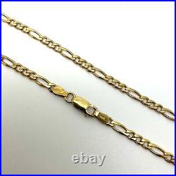 9ct Gold Figaro Chain Necklace 9ct Yellow Gold Hallmarked 3.5mm Chain 20 Inch