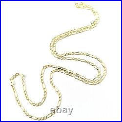 9ct Gold Figaro Chain Solid Links Ladies 1.8mm Wide 24 22 20 18 16