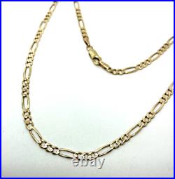 9ct Gold Figaro Link Chain 9ct Yellow Gold Hallmarked 21 inch Chain Necklace