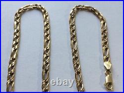 9ct Gold Figaro Link Style Chain 18, Inches Long, London 1994, 14.47 Grams