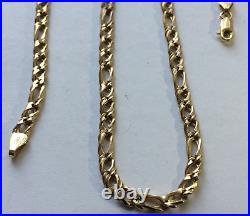 9ct Gold Figaro Link Style Chain 18, Inches Long, London 1994, 14.47 Grams