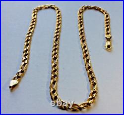 9ct Gold Figaro Link Style Chain 18, Inches Long, London 1994, 14.47 Grams