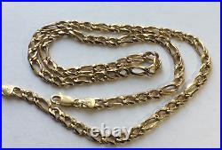 9ct Gold Figaro Link Style Chain 18, Inches Long, London 1994, 14.47 Grams