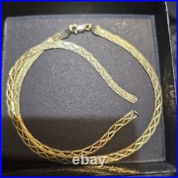 9ct Gold Fine Flat Link Necklace For Repears