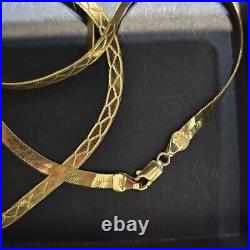 9ct Gold Fine Flat Link Necklace For Repears