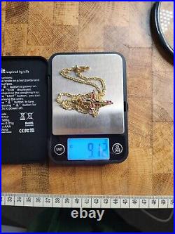9ct Gold Gem Set Cross On A 9ct Gold 41.5cm Figaro Chain, 9.13g