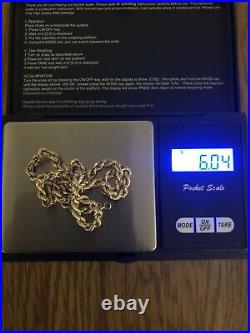 9ct Gold Gold Rope Chain Necklace 6.04g 42cm Not Scrap