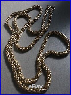 9ct Gold HEAVY 57g Hallmarked Fancy Rope Link Chain Bolt Ring Fastening 31.75