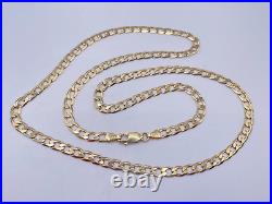 9ct Gold Hallmarked 22 Plain Curb Link Chain. Goldmine Jewellers