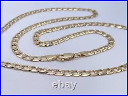 9ct Gold Hallmarked 22 Plain Curb Link Chain. Goldmine Jewellers