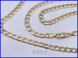 9ct Gold Hallmarked 22 Plain Curb Link Chain. Goldmine Jewellers