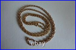 9ct Gold Halmarked Rope Chain Necklace 26 inch long 10.32g