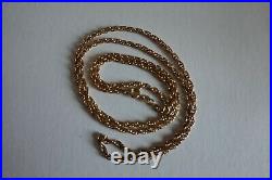 9ct Gold Halmarked Rope Chain Necklace 26 inch long 10.32g