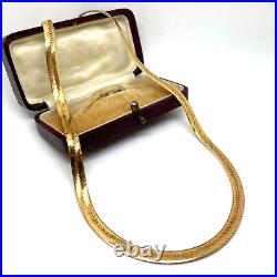 9ct Gold Herringbone Chain Collar Necklace 18 Inch 9ct Yellow Gold Hallmarked