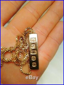 9ct Gold Ingot/bar On Box Link Belcher Chain/necklace