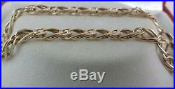 9ct Gold Ladies Solid Double Curb Bracelet. 7.25 Inch. Hallmarked. 5.1 Grammes