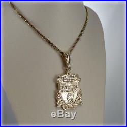 9ct Gold Liverpool FC Pendant on 24 Gold Curb Link Chain
