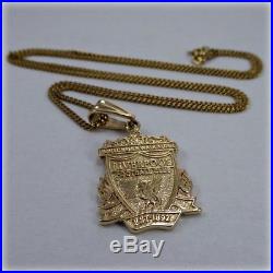 9ct Gold Liverpool FC Pendant on 24 Gold Curb Link Chain