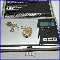 9ct Gold Locket And Chain Not Scrap