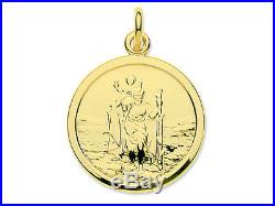 9ct Gold Medium Heavy St. Christopher Pendant or With 16,18, 20 Curb Chain