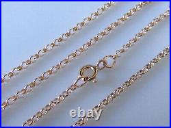 9ct Gold Necklace 9ct Rose Gold (2.7g) Belcher Chain (17 Inches)