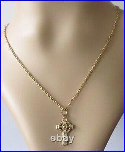 9ct Gold Necklace 9ct Yellow Celtic Cross Pendant & Chain (5.9g)