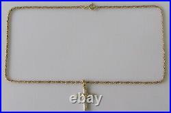 9ct Gold Necklace 9ct Yellow Gold Diamond Cross Pendant & 9ct Gold Chain