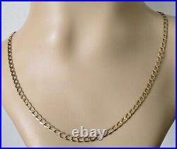 9ct Gold Necklace 9ct Yellow Gold Flat Curb Chain (18 Inches)