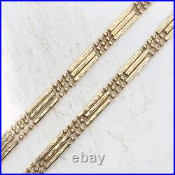 9ct Gold Necklace 9ct Yellow Gold Unique Fancy Link Bar Chain (17 inches)