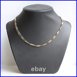 9ct Gold Necklace 9ct Yellow Gold Unique Fancy Link Bar Chain (17 inches)