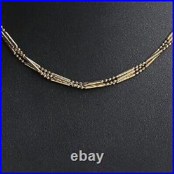 9ct Gold Necklace 9ct Yellow Gold Unique Fancy Link Bar Chain (17 inches)