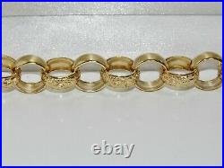 9ct Gold On Silver 9.5 Inch Huge Men's Heavy Belcher Bracelet Chunky 18.5mm
