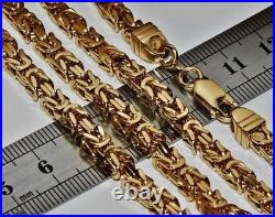 9ct Gold On Silver Byzantine Chain 24 Inch Men's / Ladies