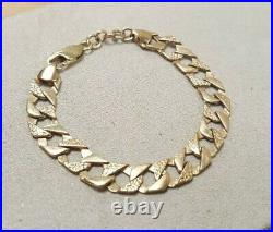 9ct Gold Patterned Curb 17cm Bracelet 8.31 Grams OL 114242