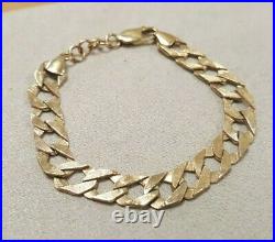 9ct Gold Patterned Curb 17cm Bracelet 8.31 Grams OL 114242