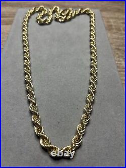 9ct Gold Rope Chain. 19g. 24 Inches