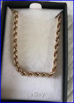 9ct Gold Rope Chain 20+ inch Weight Approximately 6grms Gold and Stamped