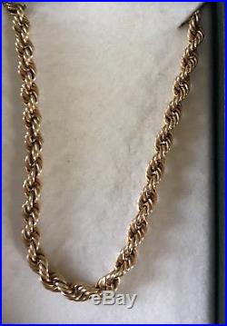 9ct Gold Rope Chain 20+ inch Weight Approximately 6grms Gold and Stamped