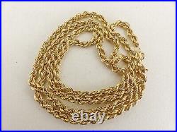 9ct Gold Rope Chain Hallmarked 24'' 61 cm 5.3 grams with gift box