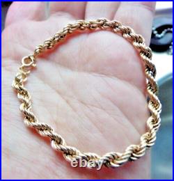 9ct Gold Rope Chain Necklace AND matching 9ct Bracelet. Immaculate condition